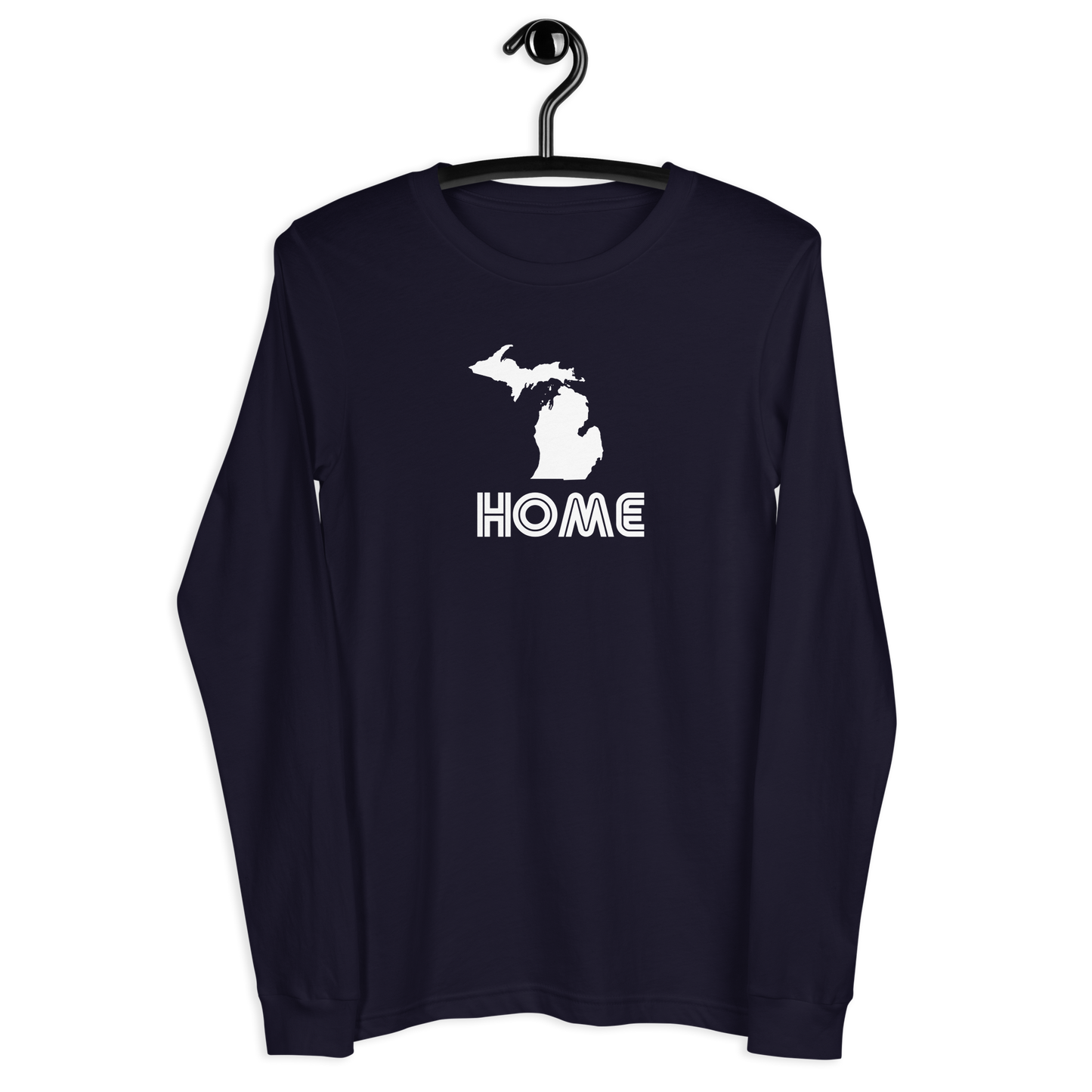 Michigan 'Home' T-Shirt (1970s Audiophile Font) | Unisex Long Sleeve