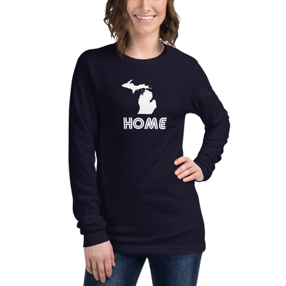 Michigan 'Home' T-Shirt (1970s Audiophile Font) | Unisex Long Sleeve