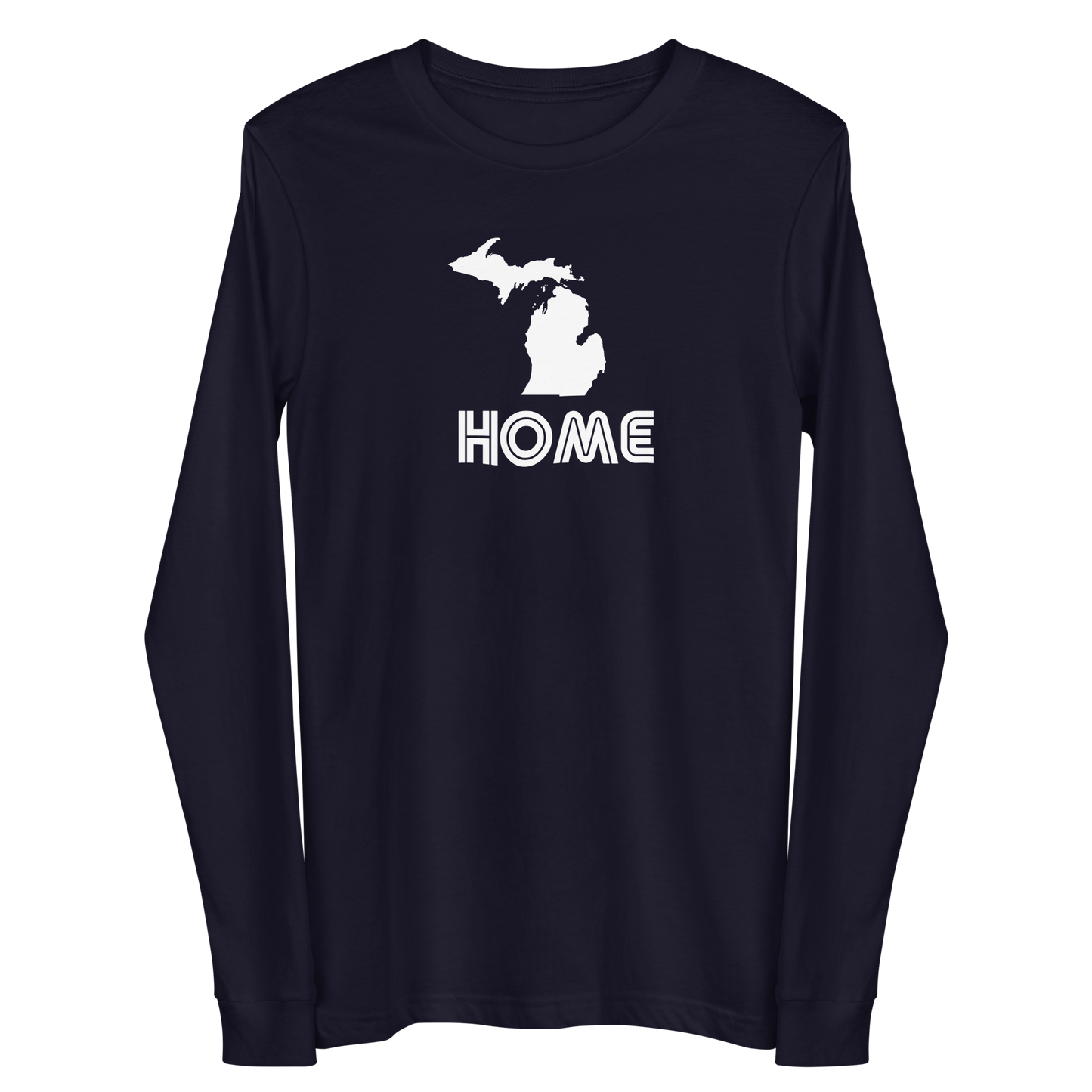 Michigan 'Home' T-Shirt (1970s Audiophile Font) | Unisex Long Sleeve