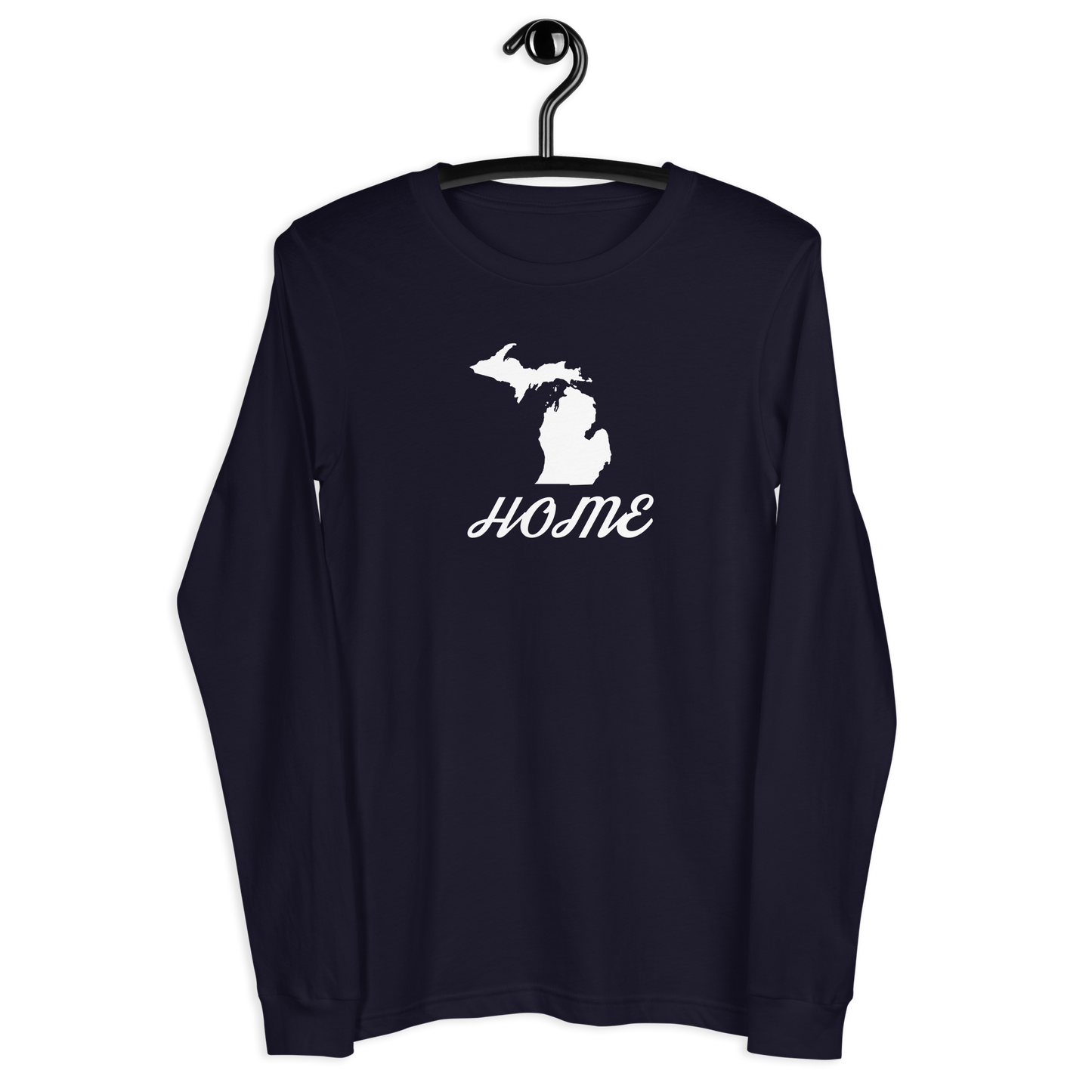 Michigan 'Home' T-Shirt (Retro Script Font) | Unisex Long Sleeve