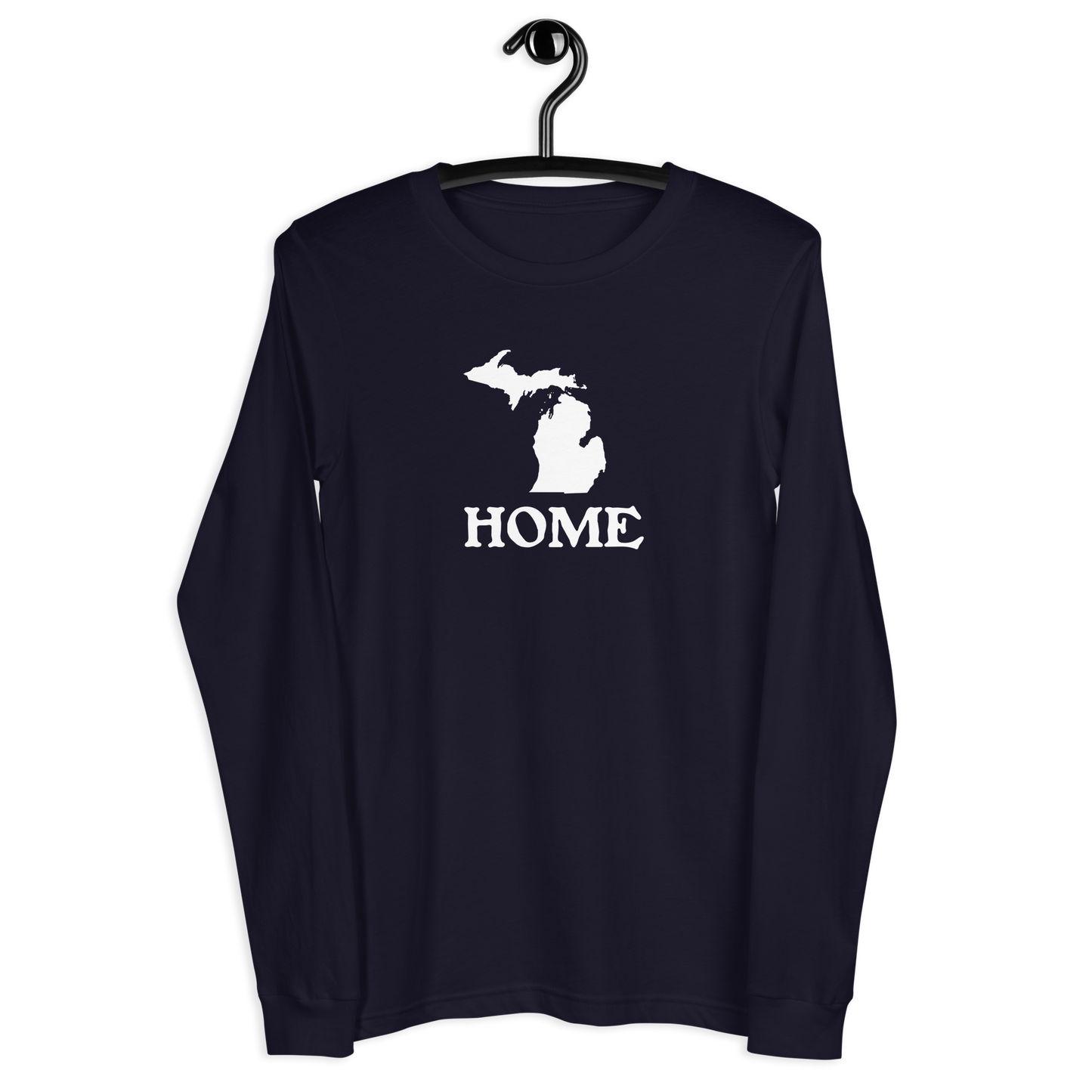 Michigan 'Home' T-Shirt (Woodcut Font) | Unisex Long Sleeve