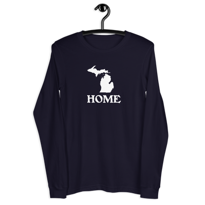 Michigan 'Home' T-Shirt (Woodcut Font) | Unisex Long Sleeve