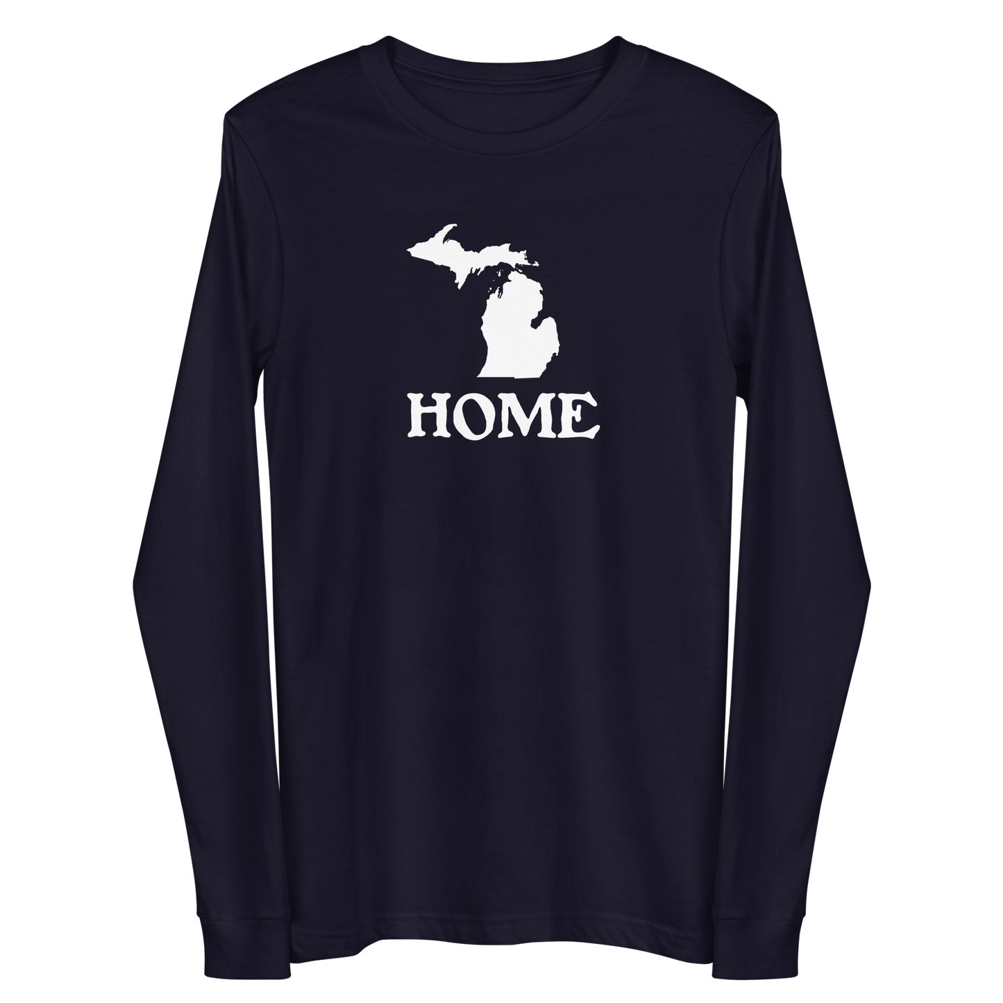 Michigan 'Home' T-Shirt (Woodcut Font) | Unisex Long Sleeve