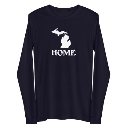 Michigan 'Home' T-Shirt (Woodcut Font) | Unisex Long Sleeve