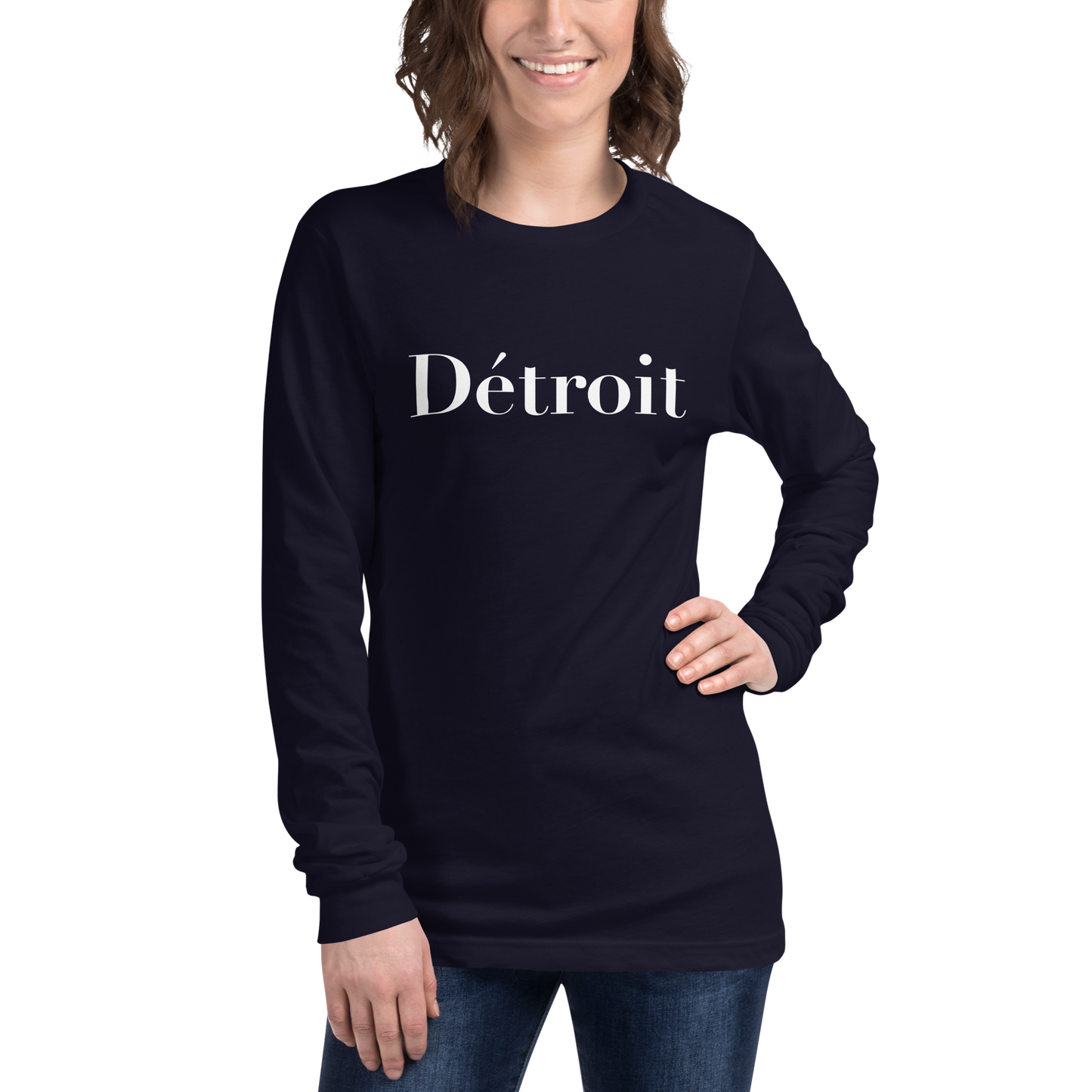 'Détroit' T-Shirt (Didot Font) | Unisex Long Sleeve