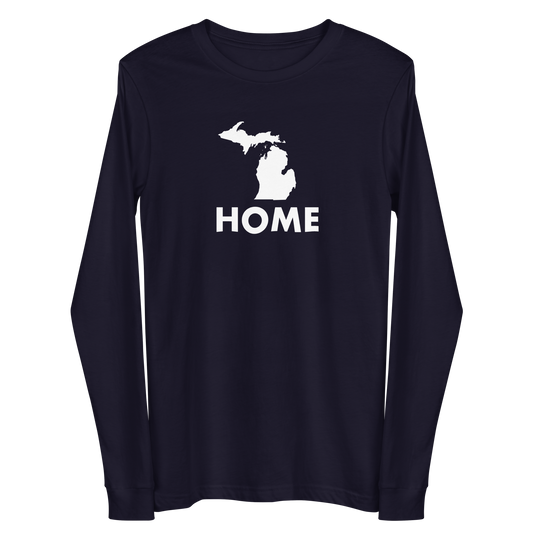 Michigan 'Home' T-Shirt (Geometric Sans Font) | Unisex Long Sleeve