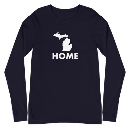 Michigan 'Home' T-Shirt (Geometric Sans Font) | Unisex Long Sleeve