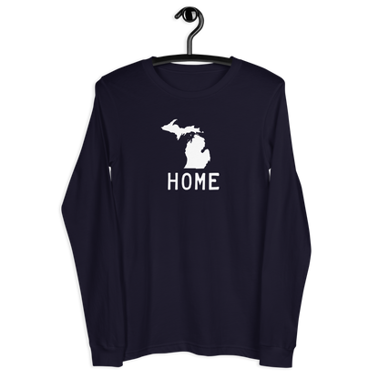 Michigan 'Home' T-Shirt (Licence Plate Font) | Unisex Long Sleeve