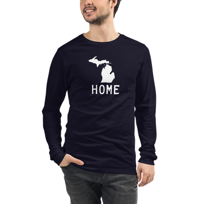 Michigan 'Home' T-Shirt (Licence Plate Font) | Unisex Long Sleeve