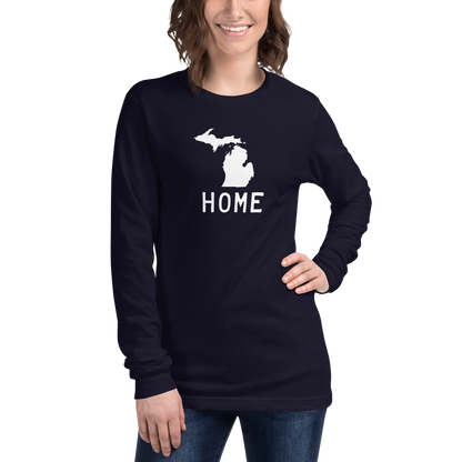 Michigan 'Home' T-Shirt (Licence Plate Font) | Unisex Long Sleeve