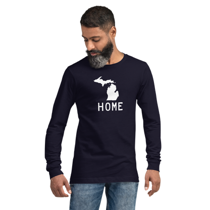 Michigan 'Home' T-Shirt (Licence Plate Font) | Unisex Long Sleeve