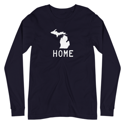 Michigan 'Home' T-Shirt (Licence Plate Font) | Unisex Long Sleeve