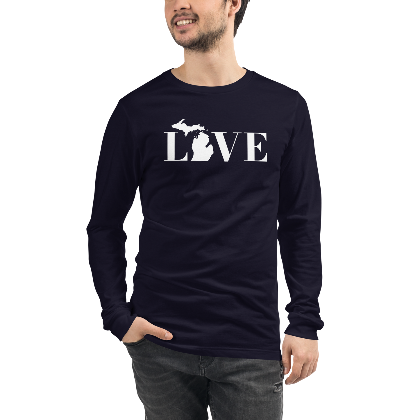 Michigan 'Love' T-Shirt (Didone Font) | Unisex Long Sleeve