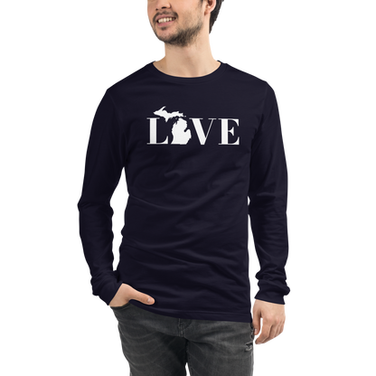 Michigan 'Love' T-Shirt (Didone Font) | Unisex Long Sleeve