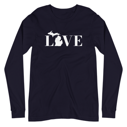 Michigan 'Love' T-Shirt (Didone Font) | Unisex Long Sleeve