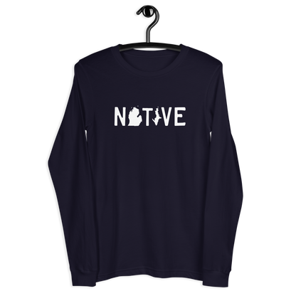 Michigan 'Native' T-Shirt (Licence Plate Font) | Unisex Long Sleeve