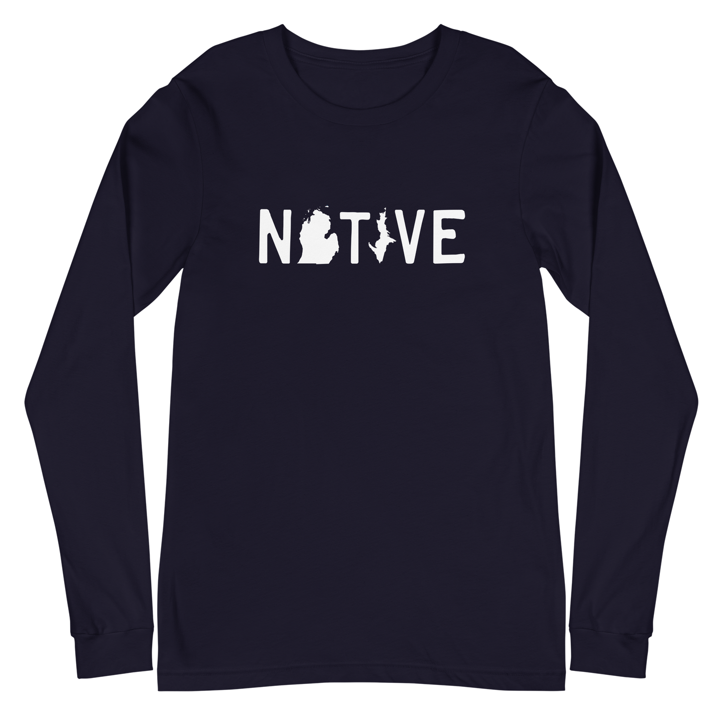 Michigan 'Native' T-Shirt (Licence Plate Font) | Unisex Long Sleeve