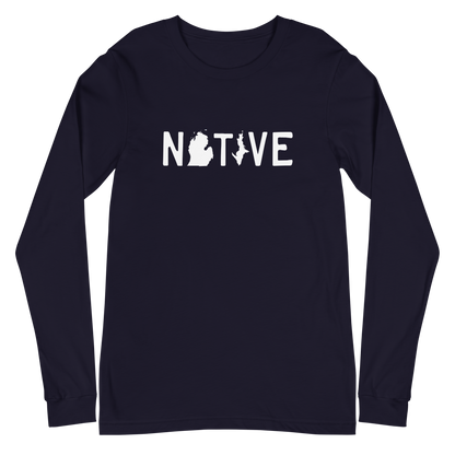 Michigan 'Native' T-Shirt (Licence Plate Font) | Unisex Long Sleeve