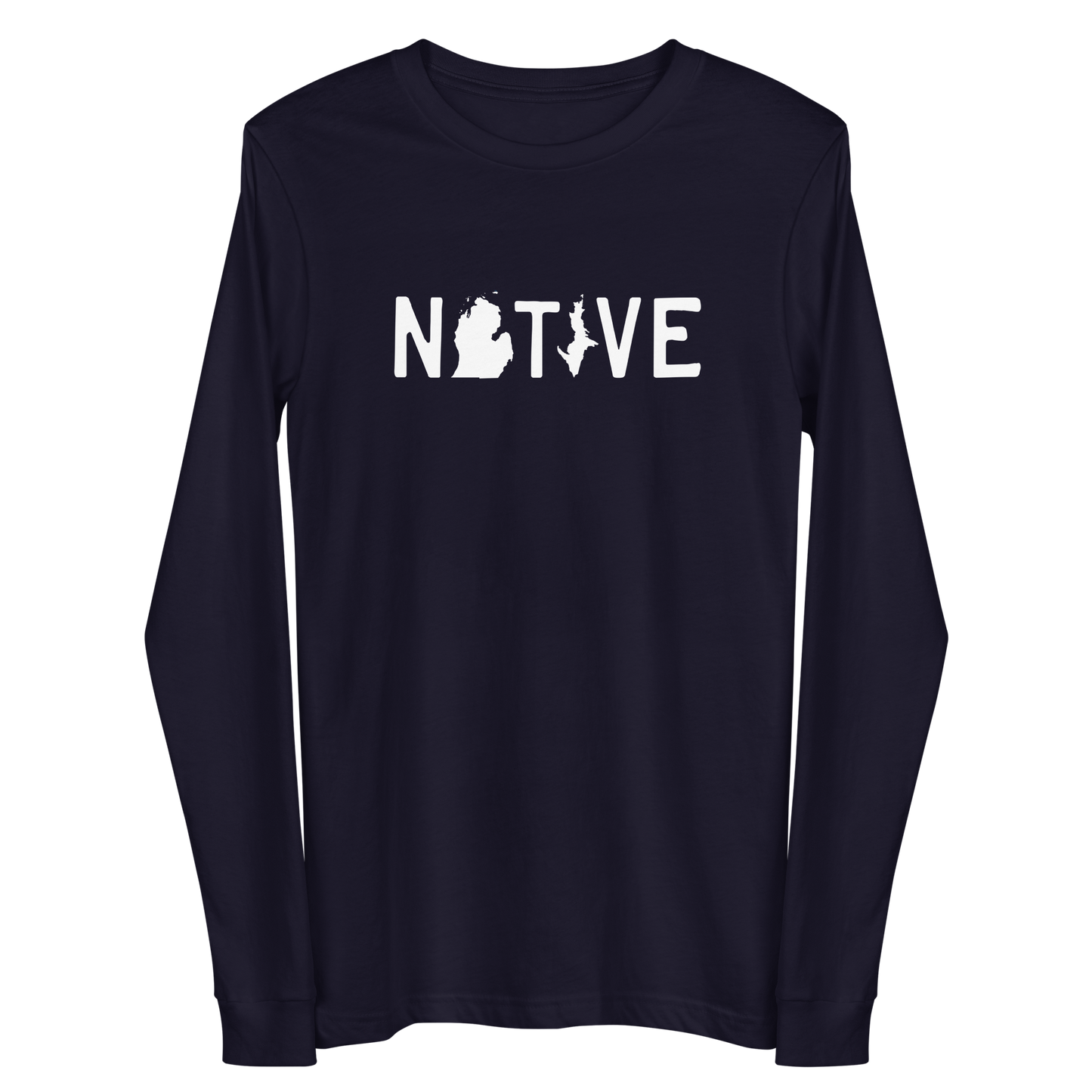 Michigan 'Native' T-Shirt (Licence Plate Font) | Unisex Long Sleeve