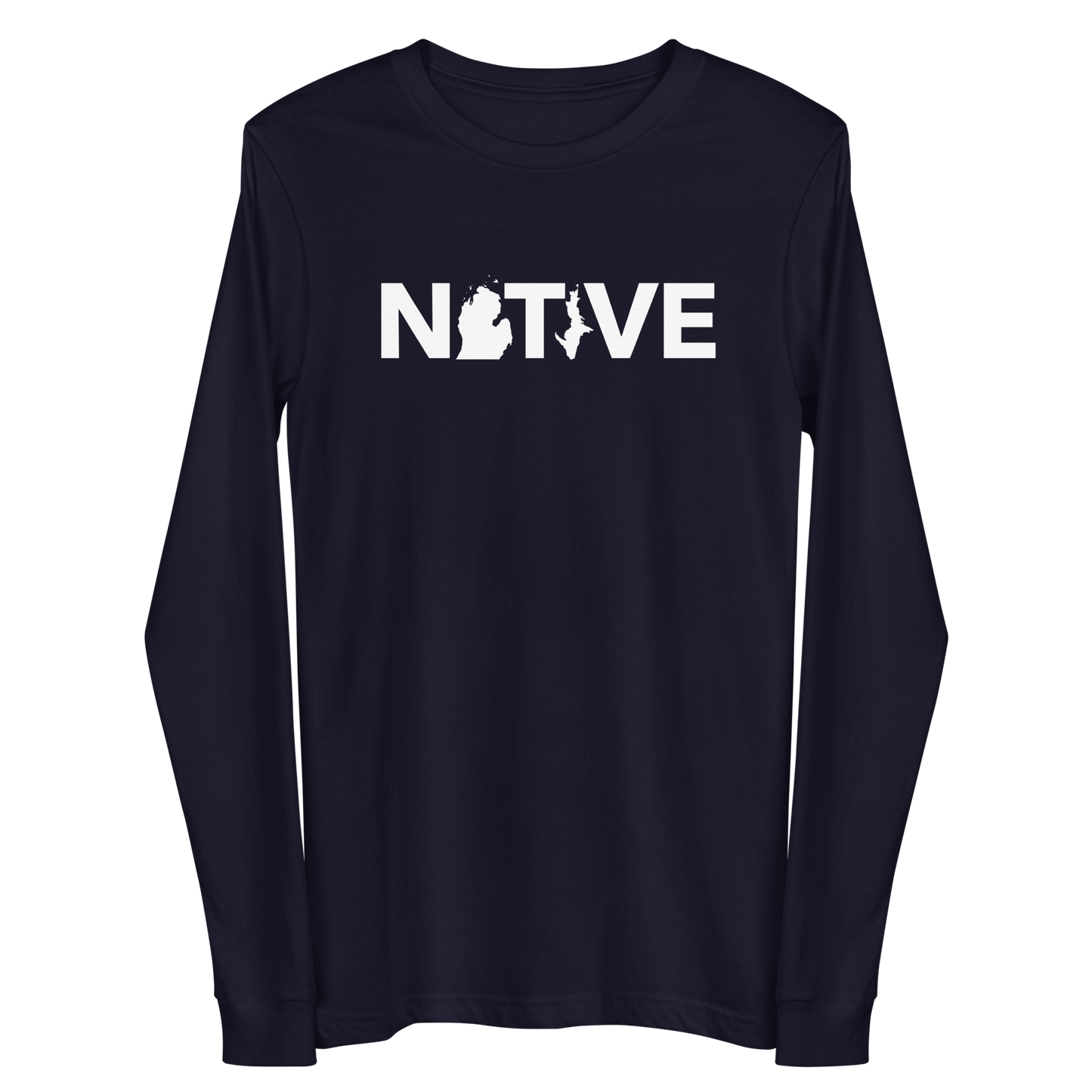 Michigan 'Native' T-Shirt (Geometric Sans Font) | Unisex Long Sleeve