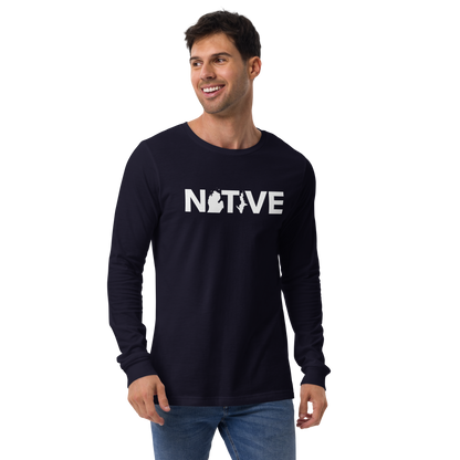 Michigan 'Native' T-Shirt (Geometric Sans Font) | Unisex Long Sleeve