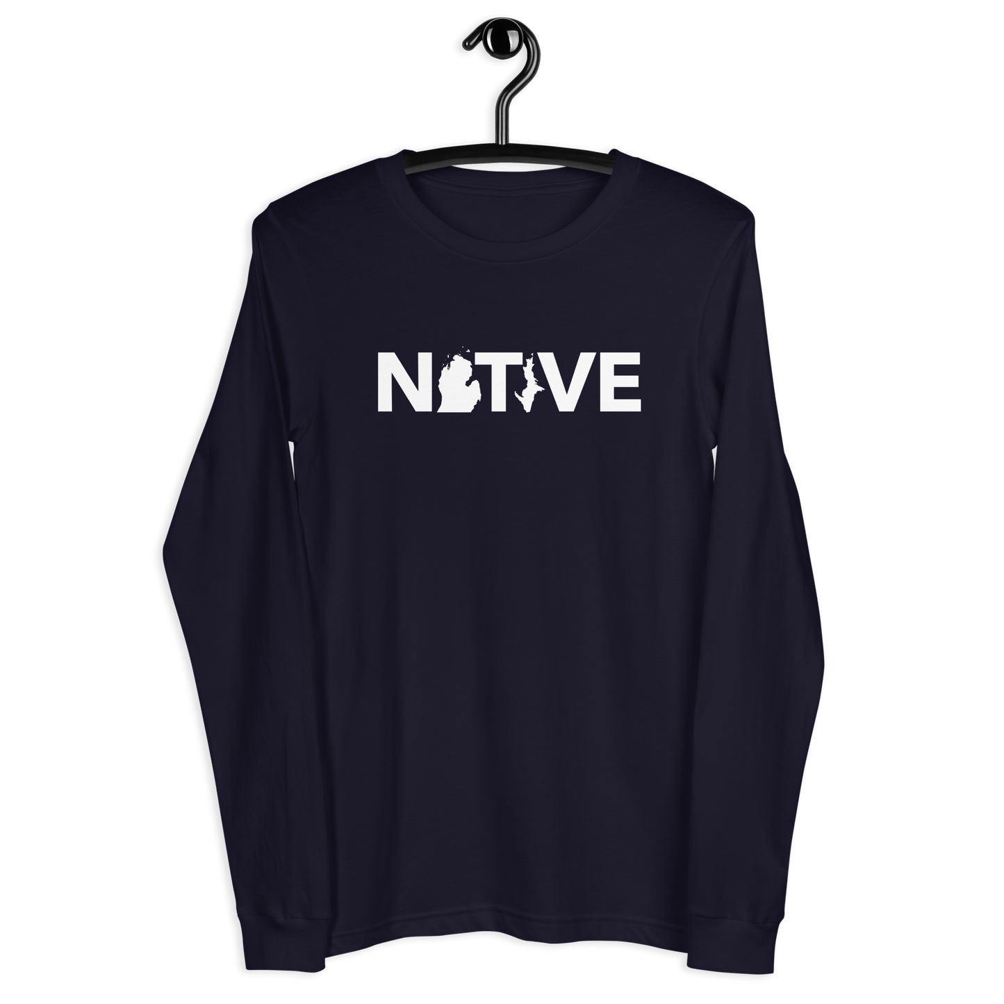 Michigan 'Native' T-Shirt (Geometric Sans Font) | Unisex Long Sleeve