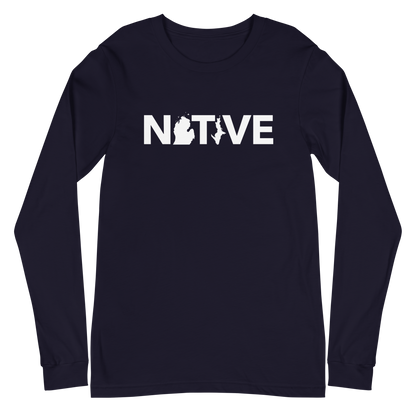 Michigan 'Native' T-Shirt (Geometric Sans Font) | Unisex Long Sleeve