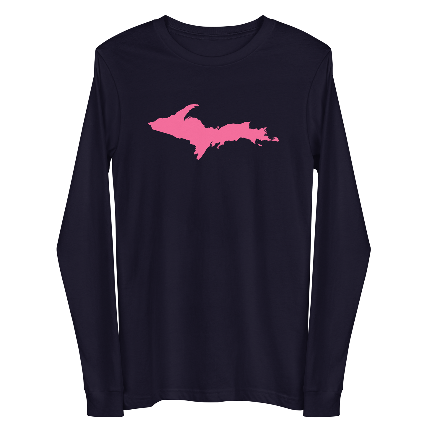 Michigan Upper Peninsula T-Shirt (w/ Pink UP Outline) | Unisex Long Sleeve