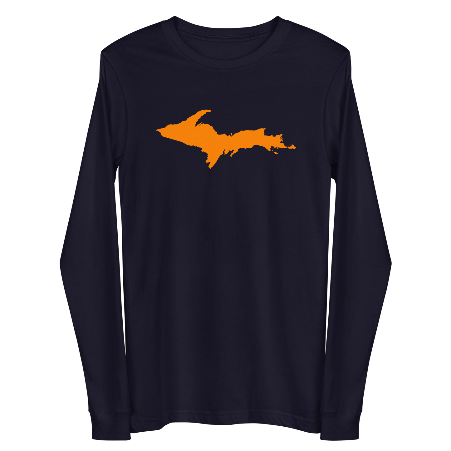 Michigan Upper Peninsula T-Shirt (w/ Orange UP Outline) | Unisex Long Sleeve