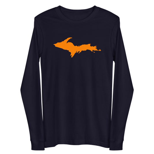 Michigan Upper Peninsula T-Shirt (w/ Orange UP Outline) | Unisex Long Sleeve