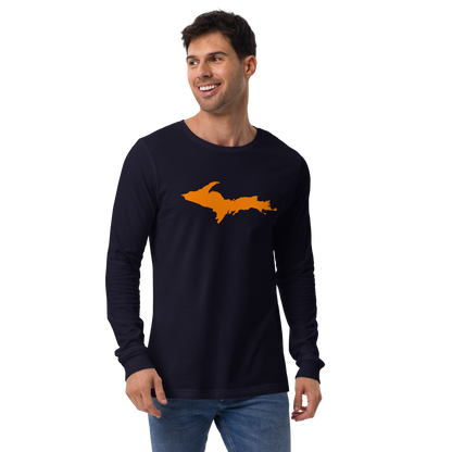 Michigan Upper Peninsula T-Shirt (w/ Orange UP Outline) | Unisex Long Sleeve