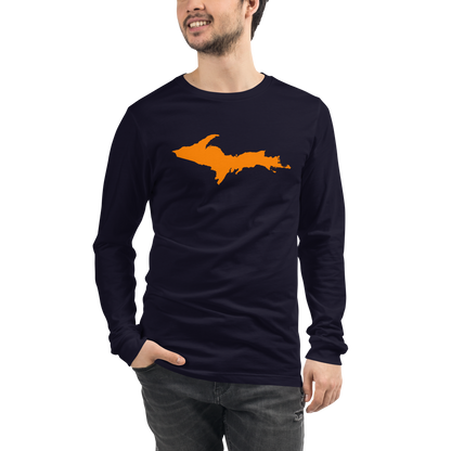 Michigan Upper Peninsula T-Shirt (w/ Orange UP Outline) | Unisex Long Sleeve