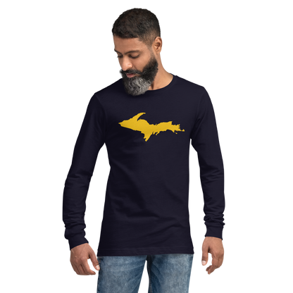 Michigan Upper Peninsula T-Shirt (w/ Gold UP Outline) | Unisex Long Sleeve