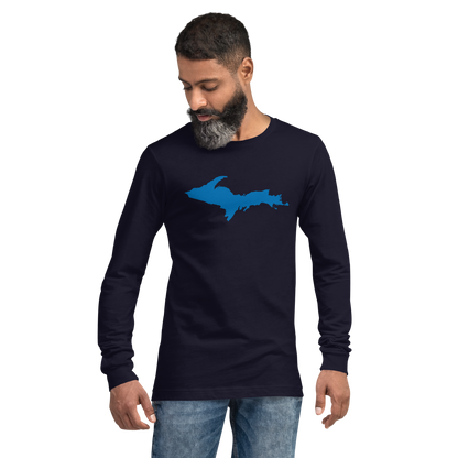 Michigan Upper Peninsula T-Shirt (w/ Azure UP Outline) | Unisex Long Sleeve