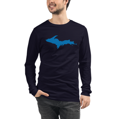 Michigan Upper Peninsula T-Shirt (w/ Azure UP Outline) | Unisex Long Sleeve