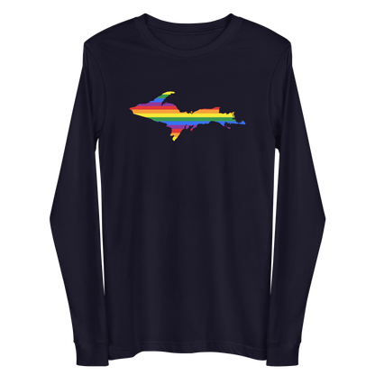 Michigan Upper Peninsula T-Shirt (w/ UP Pride Flag Outline) | Unisex Long Sleeve