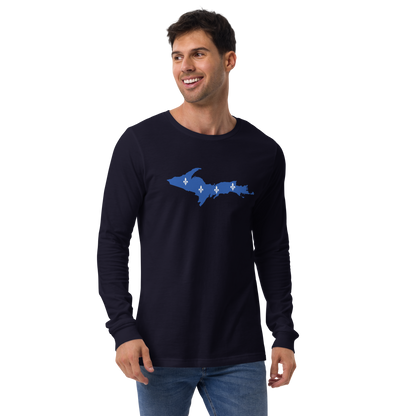 Michigan Upper Peninsula T-Shirt (w/ UP Quebec Flag Outline) | Unisex Long Sleeve