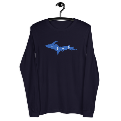 Michigan Upper Peninsula T-Shirt (w/ UP Quebec Flag Outline) | Unisex Long Sleeve