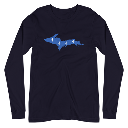 Michigan Upper Peninsula T-Shirt (w/ UP Quebec Flag Outline) | Unisex Long Sleeve