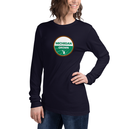 'Michigan Grown' Long Sleeve T-Shirt (Organic Certification Parody)