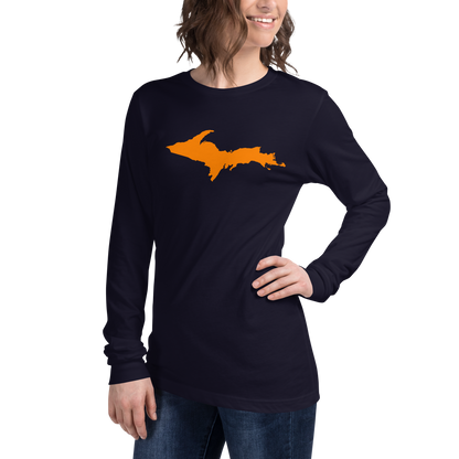 Michigan Upper Peninsula T-Shirt (w/ Orange UP Outline) | Unisex Long Sleeve