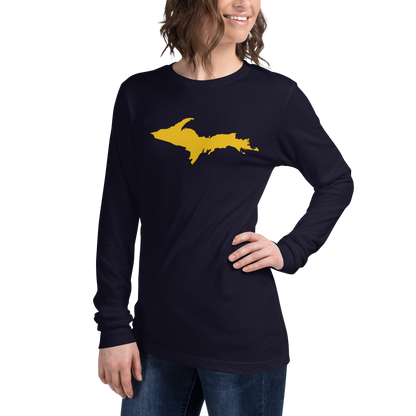 Michigan Upper Peninsula T-Shirt (w/ Gold UP Outline) | Unisex Long Sleeve