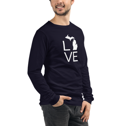 Michigan 'Love' T-Shirt (Thin Sans Font) | Unisex Long Sleeve