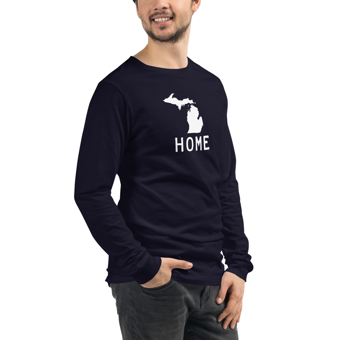 Michigan 'Home' T-Shirt (Licence Plate Font) | Unisex Long Sleeve