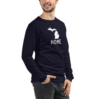 Michigan 'Home' T-Shirt (Licence Plate Font) | Unisex Long Sleeve