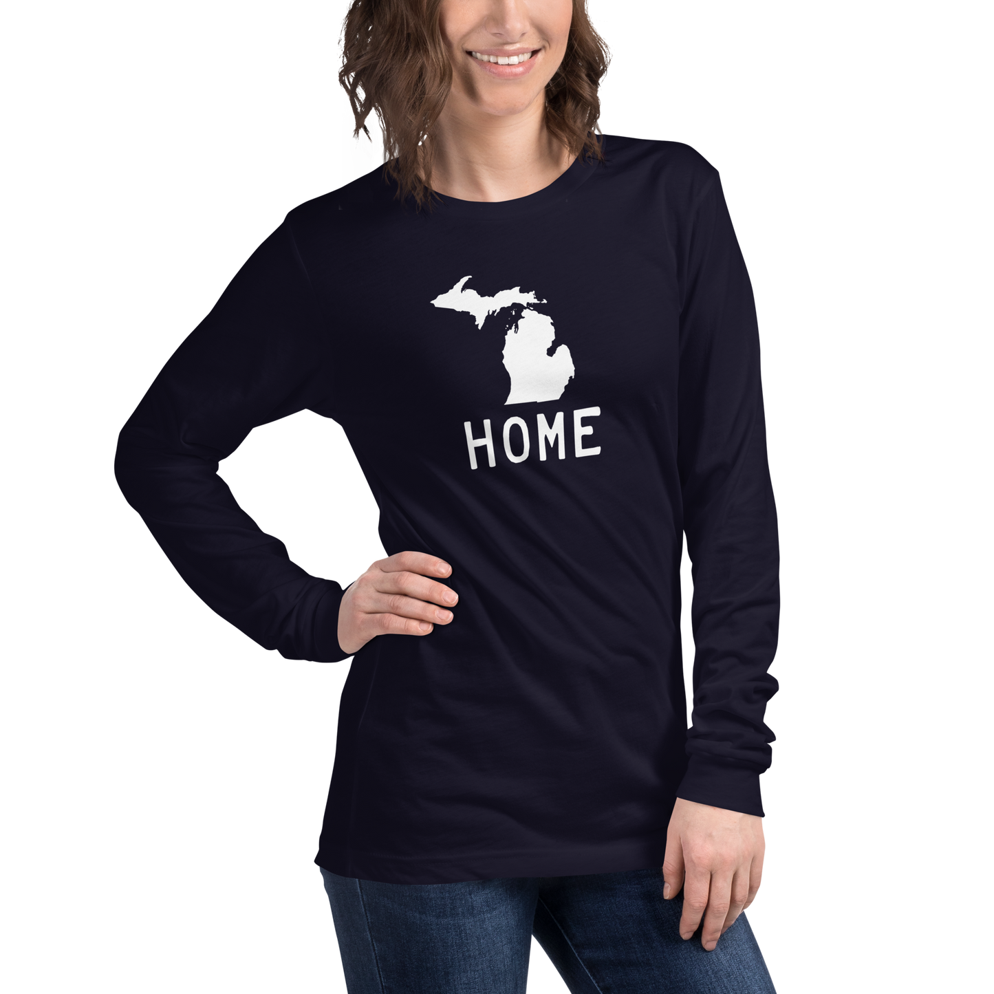 Michigan 'Home' T-Shirt (Licence Plate Font) | Unisex Long Sleeve