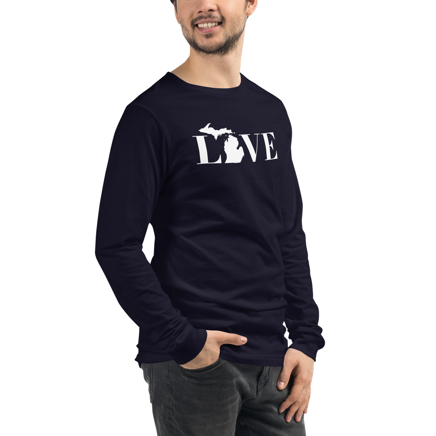 Michigan 'Love' T-Shirt (Didone Font) | Unisex Long Sleeve