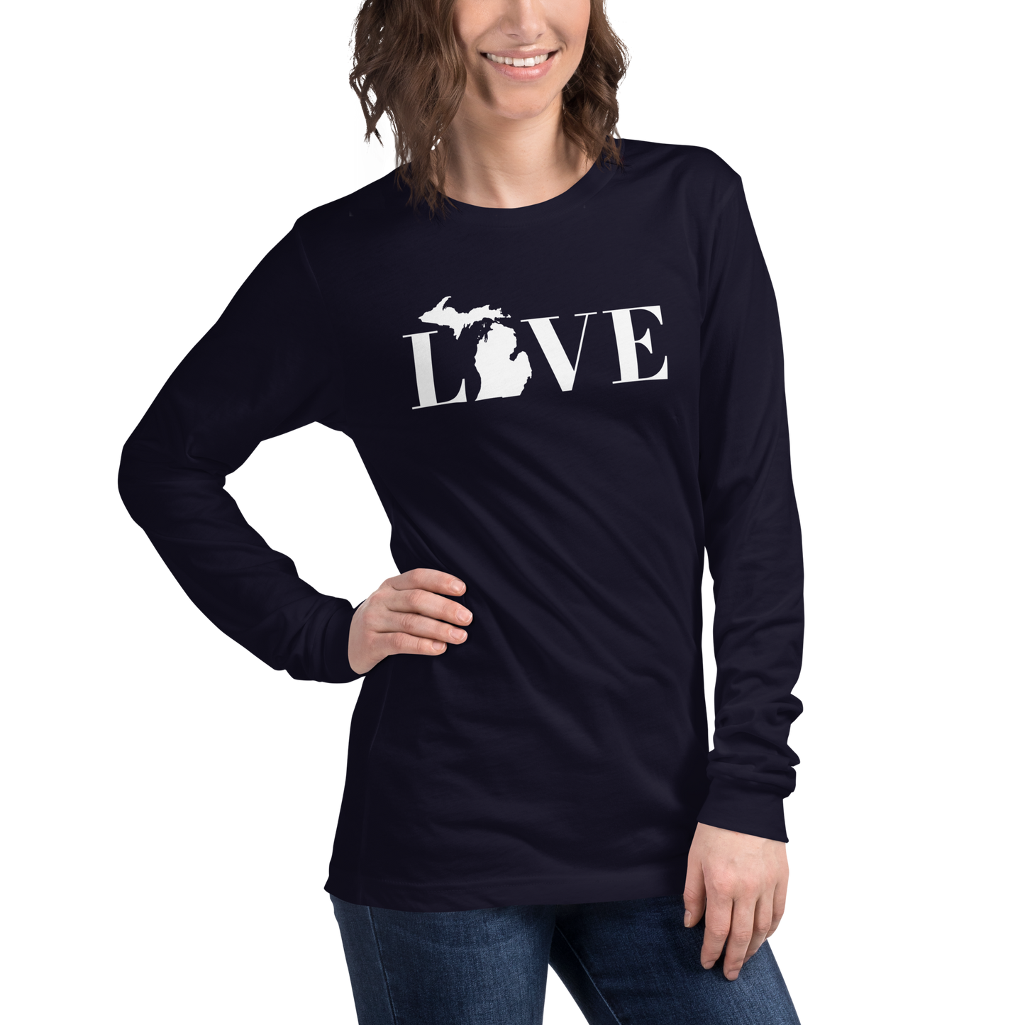 Michigan 'Love' T-Shirt (Didone Font) | Unisex Long Sleeve