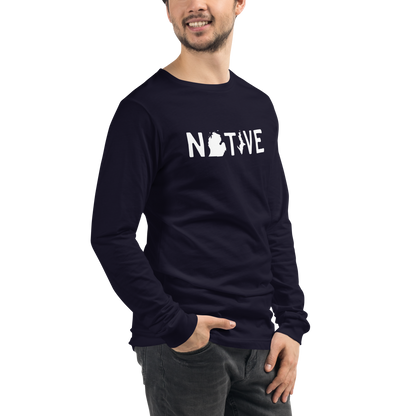 Michigan 'Native' T-Shirt (Licence Plate Font) | Unisex Long Sleeve