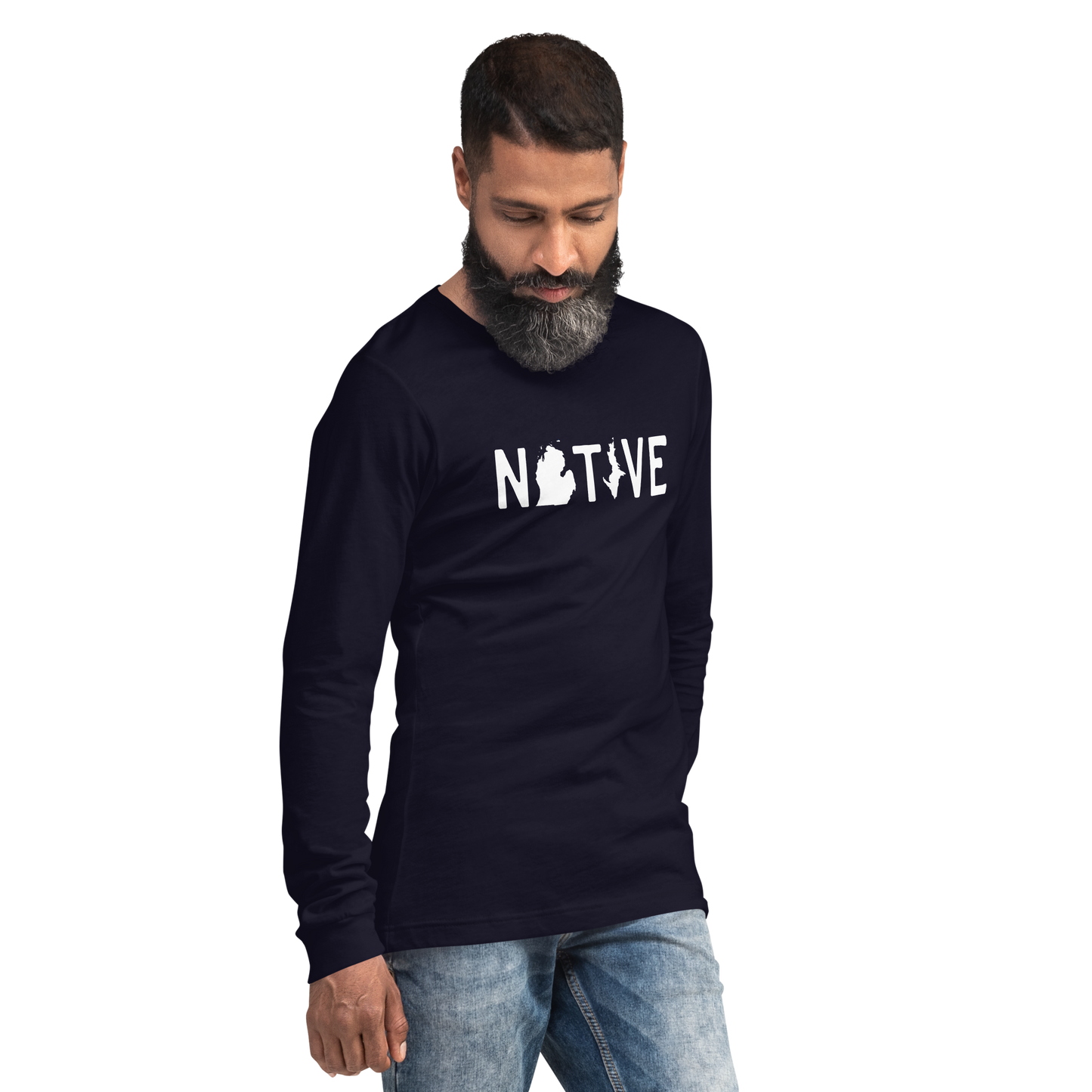 Michigan 'Native' T-Shirt (Licence Plate Font) | Unisex Long Sleeve